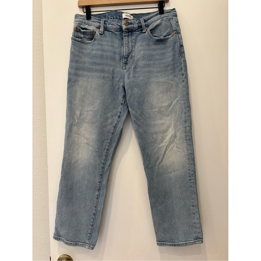 Pistola Monroe Crop High Rise Cigarette Jean Notting Hill Vintage wash Stretch